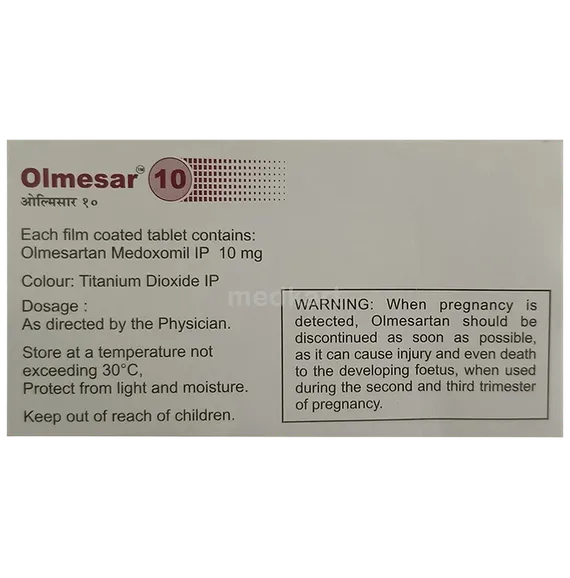 olmesar 10mg tablet 15's